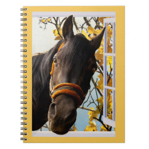 Curious Horse Looking Through The Kitchen Window Notebook