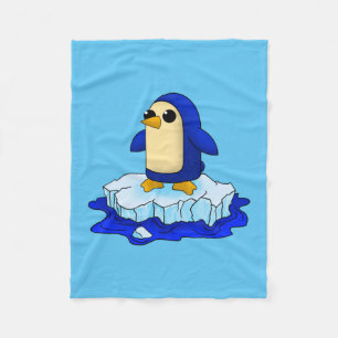 Curious Kawaii Cute Baby Penguin Fleece Blanket
