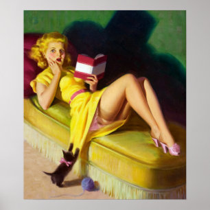 Curious Kitten Pin Up Poster