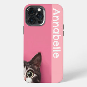 Curious Kitty Pink Personalise iPhone 13 Pro Max Case