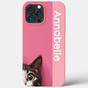 Curious Kitty Pink Personalize iPhone 13 Pro Max Case