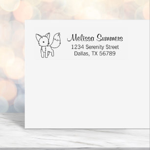 Curious Little Fox Address Self-inking Stamp