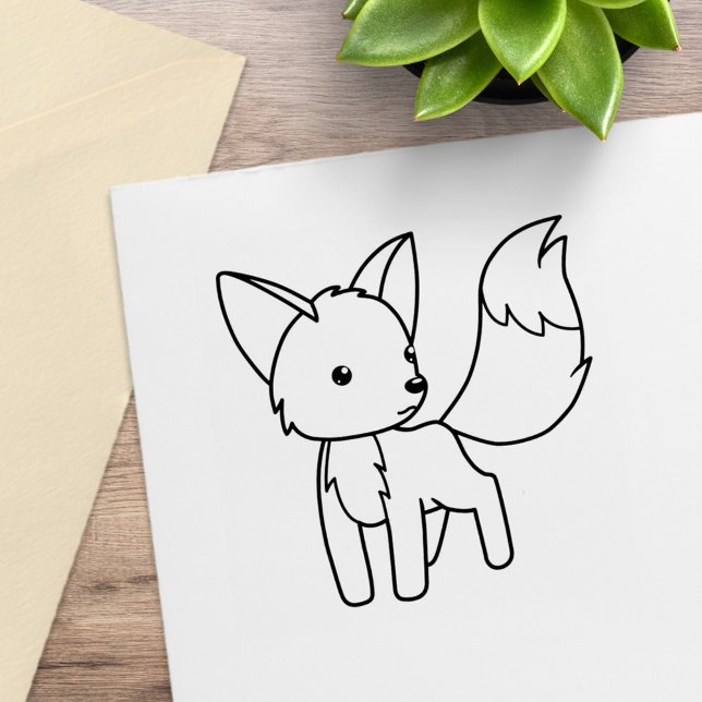 Curious Little Fox Colour Me Rubber Stamp (Creator Uploaded)