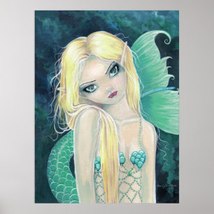 Curious Mermaid Poster by Molly Harrison
