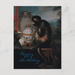 Curious Monkey ~ Postcard / Happy Birthday
