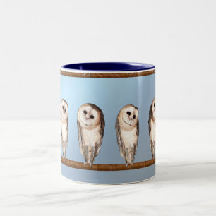 Curious owls Two-Tone coffee mug