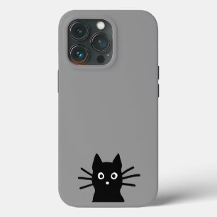 Curious Peeking Black Kitty Cat Cool Cat Lover's iPhone 13 Pro Case