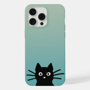 Curious Peeking Black Kitty Cat   Funny Cat Face iPhone 15 Pro Max Case