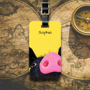 Curious Pig Luggage Tag
