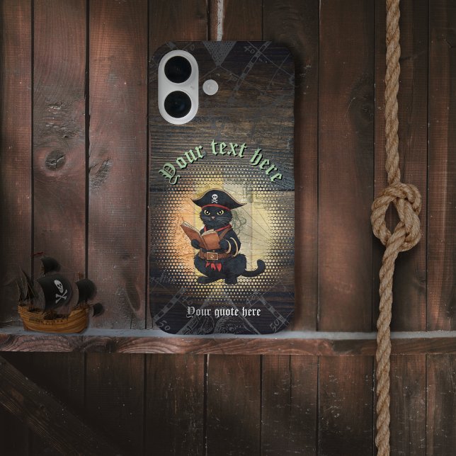 Curious pirate cat deciphers ancient mysteries Case-Mate iPhone case (Curious pirate cat deciphers ancient mysteries Case-Mate iPhone case)