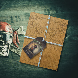 Curious pirate cat deciphers ancient mysteries gift tags