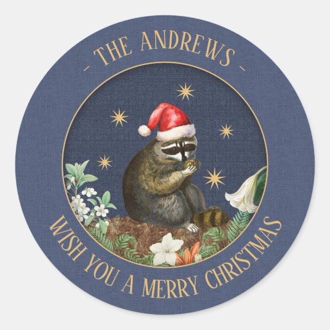 Curious Racoon Customisable Gift Stickers (Front)