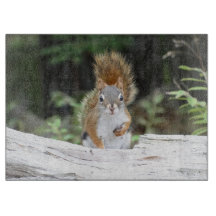 Curious Red Squirrel Cutting Board