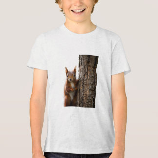 Curious Red Squirrel  Tri-Blend Shirt