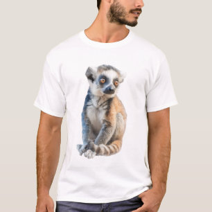 Curious Ring-Tailed Lemur Illustration T-Shirt