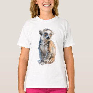 Curious Ring-Tailed Lemur Primate Portrait Kids T-Shirt