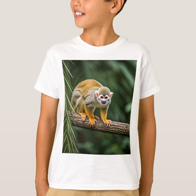 Curious Squirrel Monkey in the Jungle T-Shirt (Front)