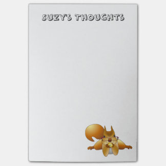 Curious Squirrel Post It Note Pad