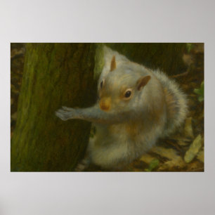 Curious Squirrel – Woodland Wildlife Art Poster