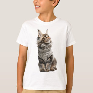 Curious Tabby Kitten Scarf Kids T-Shirt