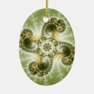 Curious Tentacles - Fractal Art Ceramic Tree Decoration