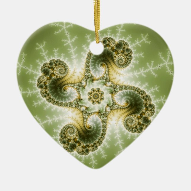 Curious Tentacles - Fractal Art Ceramic Tree Decoration (Front)