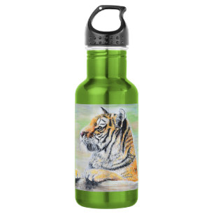 Curious Tiger Painting 532 Ml Water Bottle