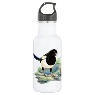 Curious Watercolor Magpie Bird Art 532 Ml Water Bottle