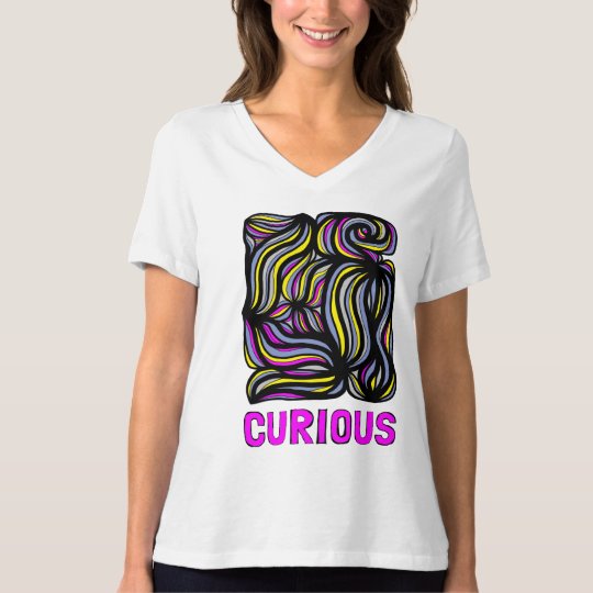 "Curious" Women's Relaxed Fit V-Neck T-Shirt