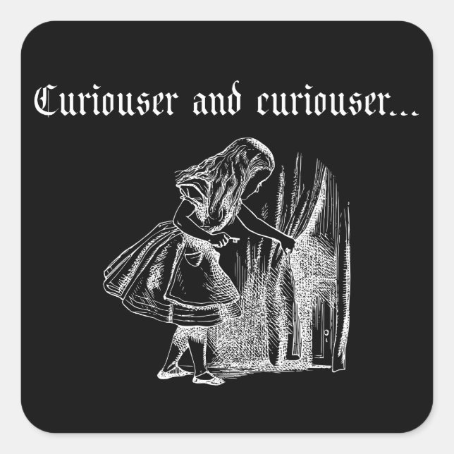 Curiouser and Curiouser Alice With Key Square Sticker (Front)