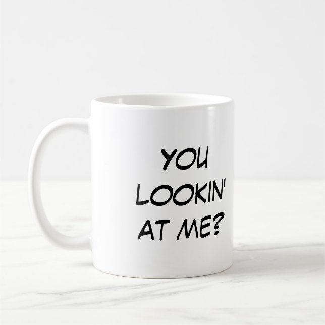 Curiously Cute, You lookin' at me? Coffee Mug (Left)