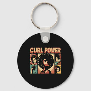 Curl Power Afro Hair Natural Hair Black History Mo Key Ring
