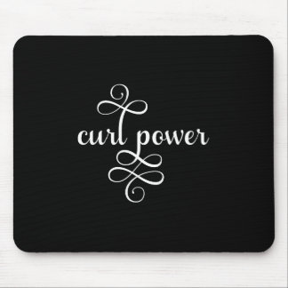 Curl Power Black and White Curly Hair Mouse Pad