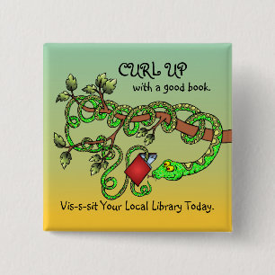 Curl Up With A Good Book 15 Cm Square Badge