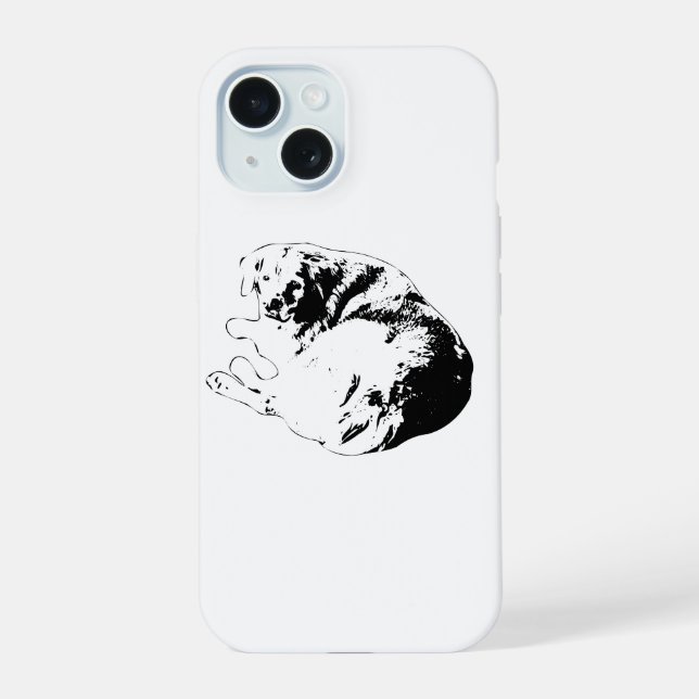 Curled Ease, Soft Guard iPhone 15 Case (Back)