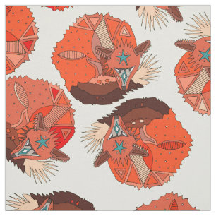 curled fox polka ivory fabric