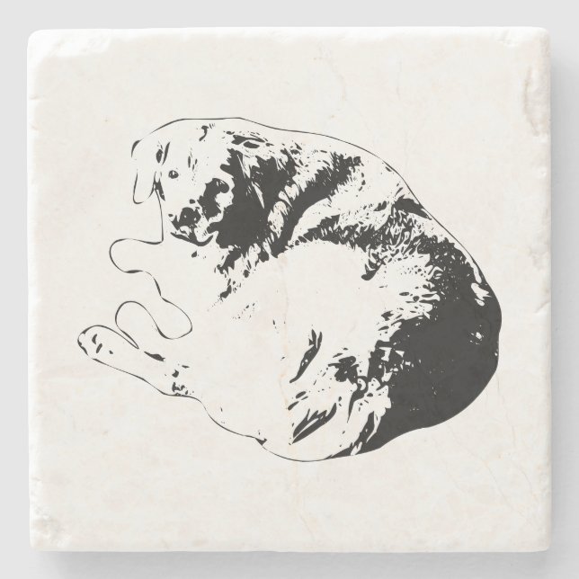Curled Ink, Shared Quiet Stone Coaster (Front)