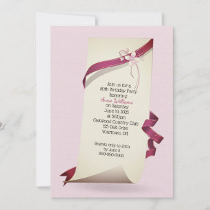 Curled Paper 80th Birthday invite