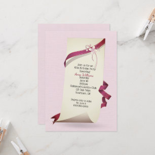 Curled Paper For 85th Birthday Party Invitation