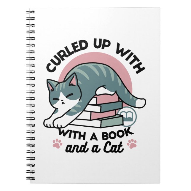 Curled Up with a Book and a Cat - Cosy Cat Reading (Front)