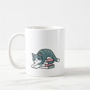 Curled Up with a Book and a Cat - Cosy Cat Reading Coffee Mug