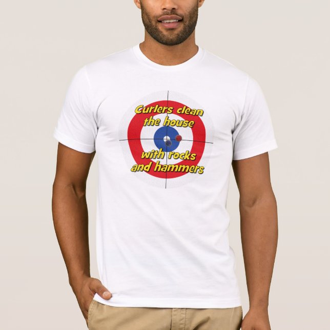"Curlers do it to a Tee" T-shirt - (Red) (Front)