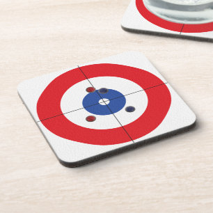 Curler's Drink Coasters - (Red)
