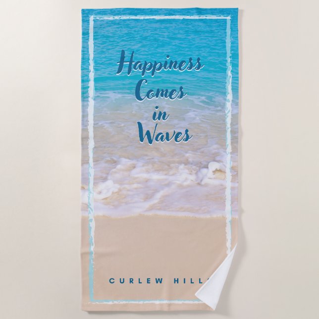 Curlew Waves Beach Towel (Front)