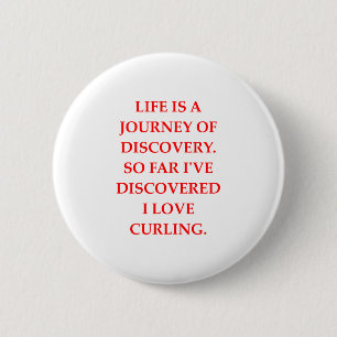CURLING 6 CM ROUND BADGE