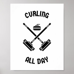 Curling all day poster