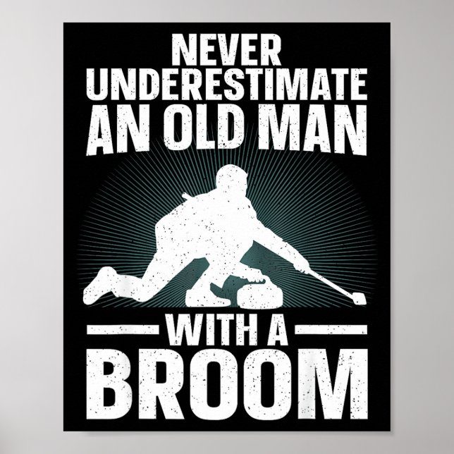 Curling Art For Grandpa Men Curling Srt Curling Lo Poster (Front)