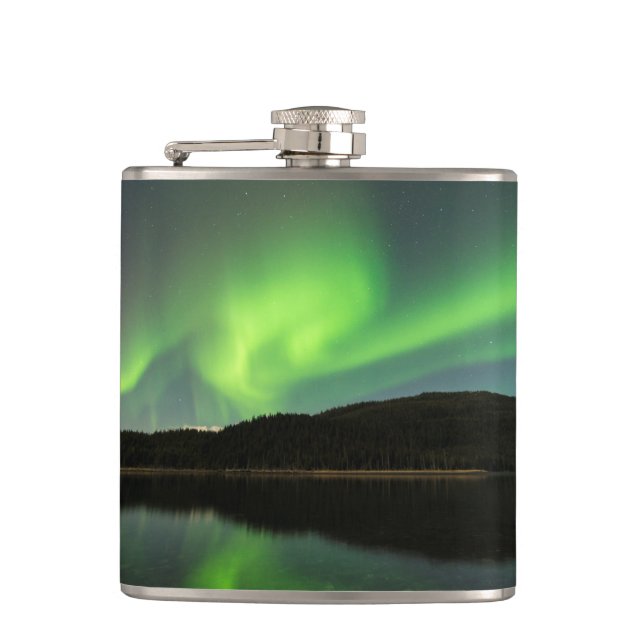 Curling Aurora Hip Flask (Front)
