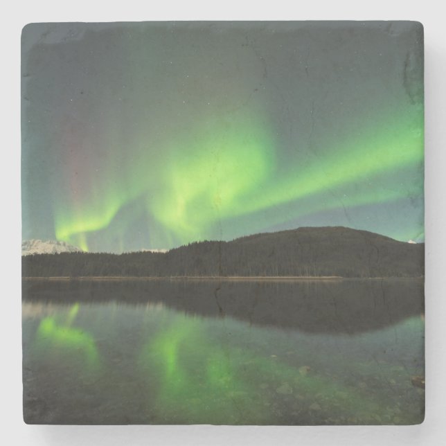 Curling Aurora Stone Coaster (Front)