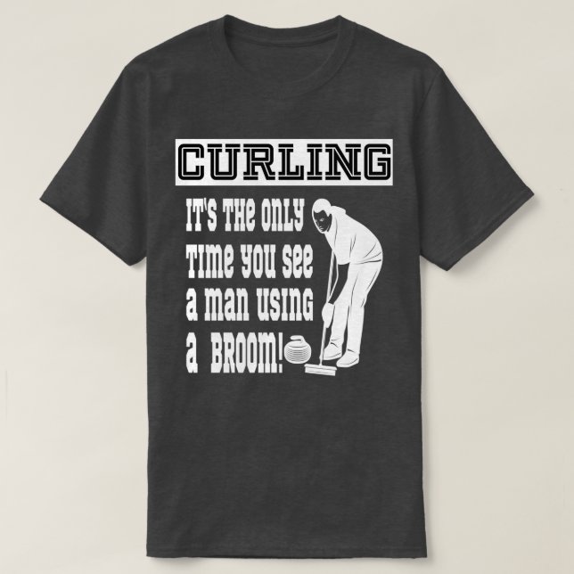 Curling Besen Witzger Spruch Curler Mnner T-Shirt (Design Front)